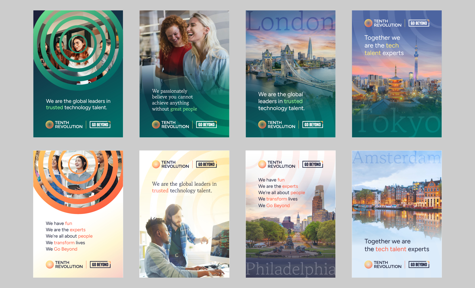 Examples of the Tenth Revolution Group employee brand posters