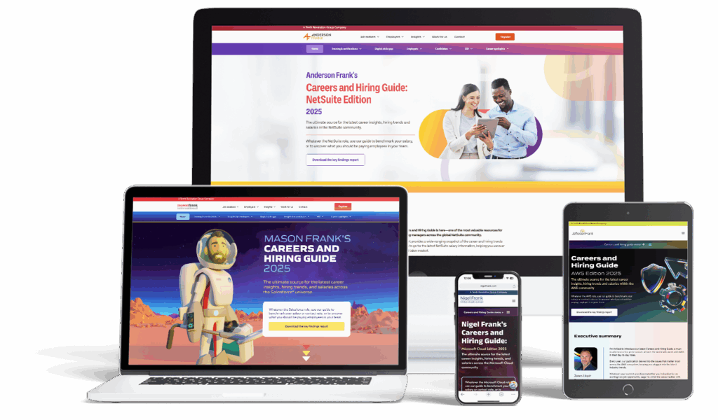 Image of various Careers and Hiring Guide websites on a range of devices