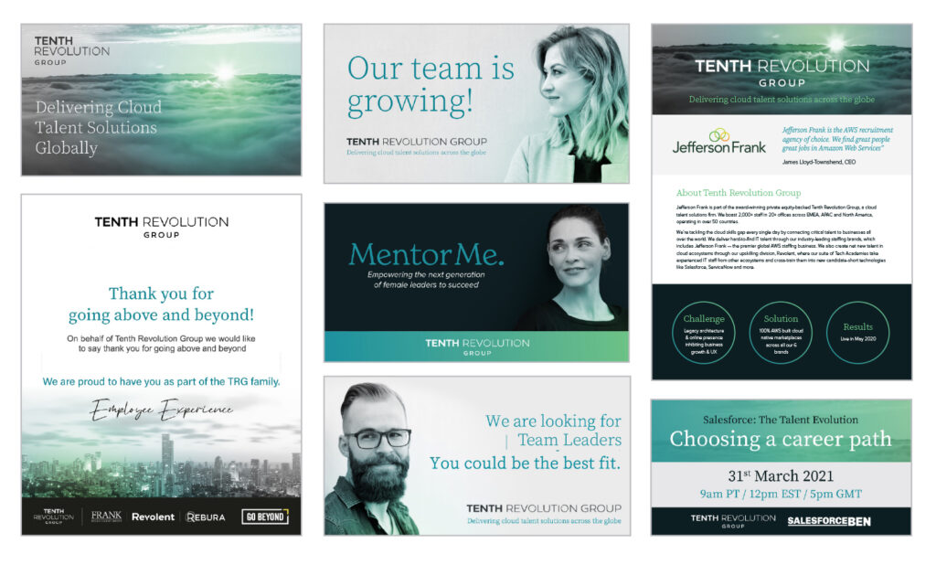 Samples of old Tenth Revolution Group branding